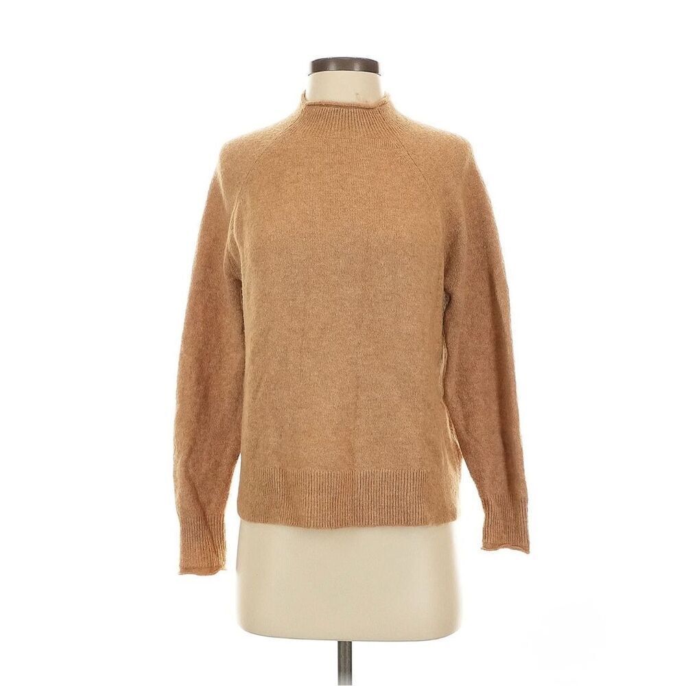 J. Crew Camel Roll Neck  Sweater Super Soft Yarn S Merino Wool Alpaca Blend Tan